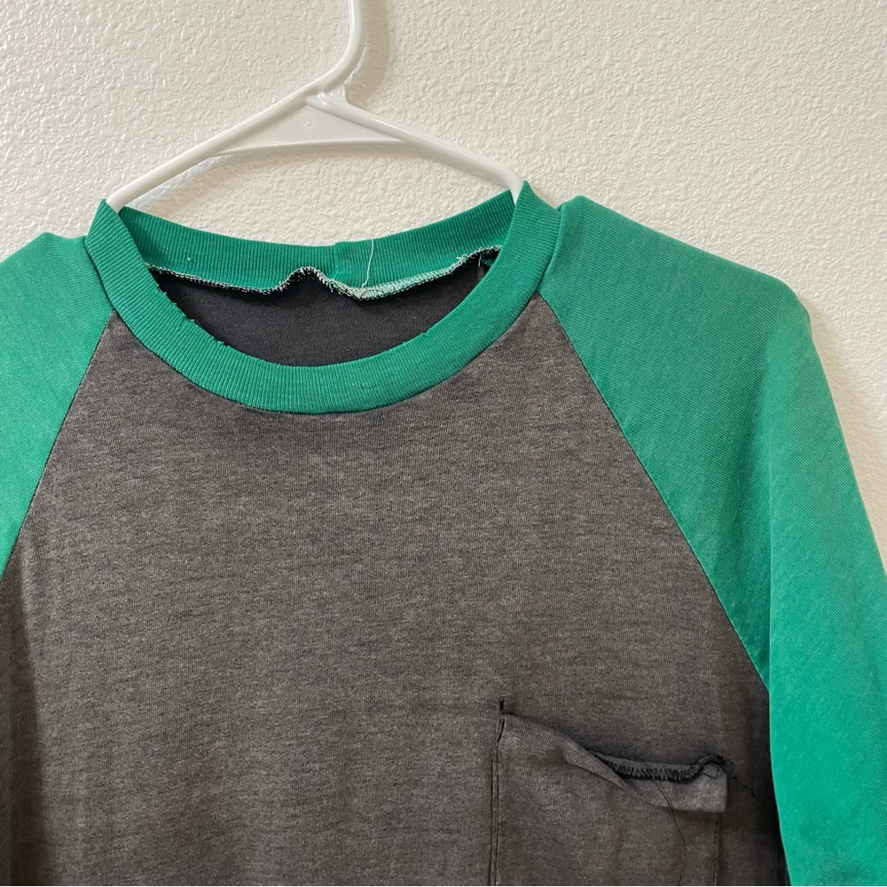 Willow ridge pocket t shirt gray green large vintage
